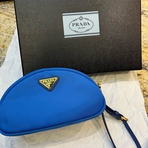 Blue Prada Wristlet